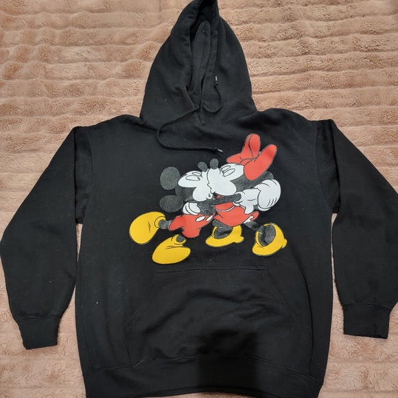 Black Mickey & Minnie Hoodie M - Picture 1 of 3